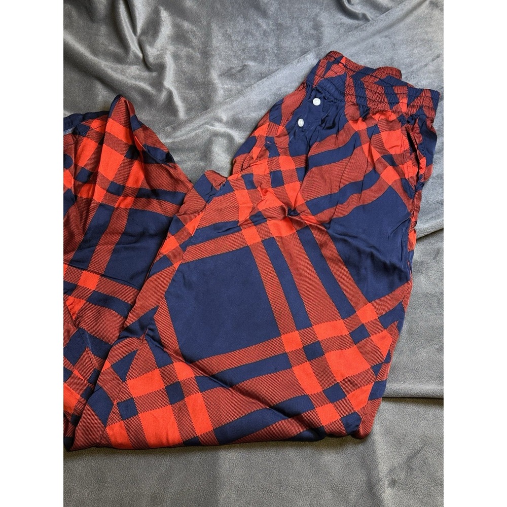 Aerie Silky Lightweight viscose Red And Navy Plaid Sleep Pants  Size XXS